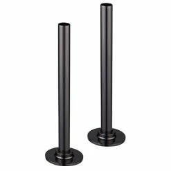 Arezzo 180mm Satin Gunmetal Grey 15mm Pipe Kit for Radiator Valves