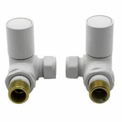 Reina Crova Corner Radiator Valves - White