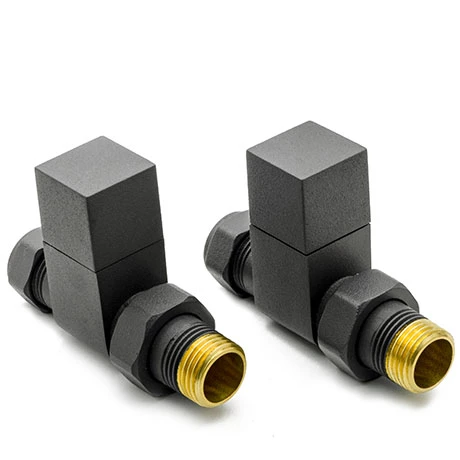 Reina Loge Straight Radiator Valves - Anthracite