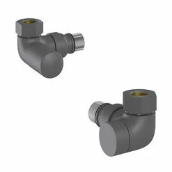 Tissino Hugo2 Double Angled Radiator Valves - Anthracite