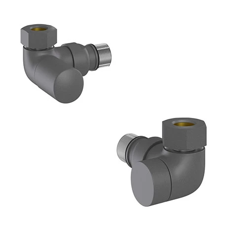 Tissino Hugo2 Double Angled Radiator Valves - Anthracite