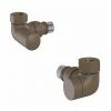 Tissino Hugo2 Double Angled Radiator Valves - Arabica