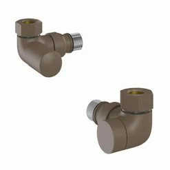 Tissino Hugo2 Double Angled Radiator Valves - Arabica