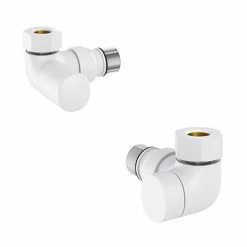 Tissino Hugo2 Double Angled Radiator Valves - Mont Blanc