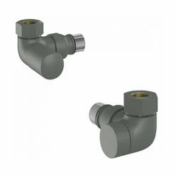 Tissino Hugo2 Double Angled Radiator Valves - Lusso Grey