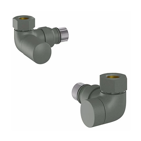 Tissino Hugo2 Double Angled Radiator Valves - Lusso Grey