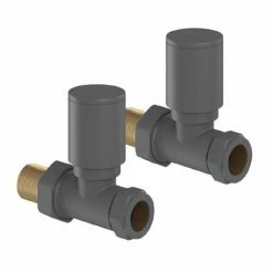 Tissino Hugo2 Straight Radiator Valves - Anthracite