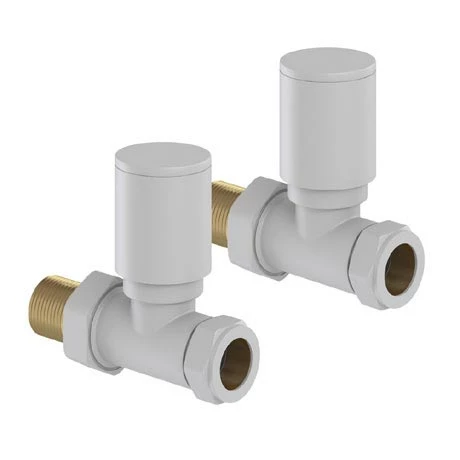 Tissino Hugo2 Straight Radiator Valves - Mont Blanc