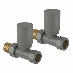 Tissino Hugo2 Straight Radiator Valves - Lusso Grey