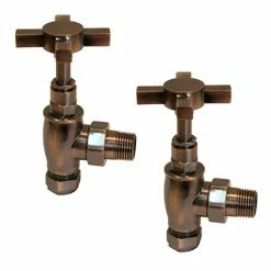 Antique Copper Traditional Angled Radiator Valves