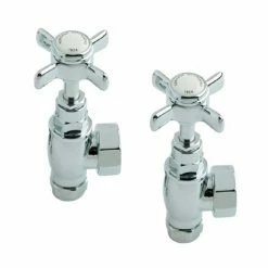 Heritage - Traditional Heated Towel Rail Valves - Chrome - AHC75