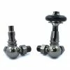 Amberley Thermostatic Corner Radiator Valves - Black Nickel