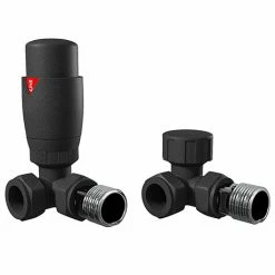 Monza Anthracite Corner Thermostatic Radiator Valves - Energy Saving