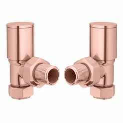 Arezzo Modern Rose Gold Angled Radiator Valves