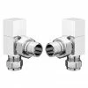Arezzo Square Angled Radiator Valves - Chrome