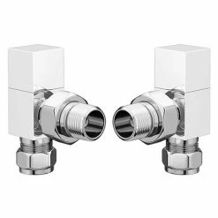 Arezzo Square Angled Radiator Valves - Chrome