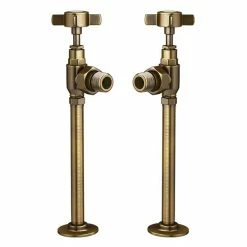 Chatsworth Antique Brass Angled Traditional Radiator Valves