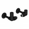 Arezzo Matt Black Round Corner Angled Radiator Valves with Pipe Kit
