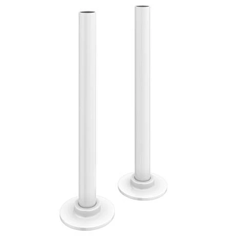 Arezzo Matt White Round Corner Angled Radiator Valves with Pipe Kit - Image 3