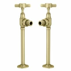 Chatsworth Brushed Brass Angled Traditional Radiator Valves