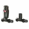 Monza Modern Black Nickel Straight Thermostatic Radiator Valves - Energy Saving