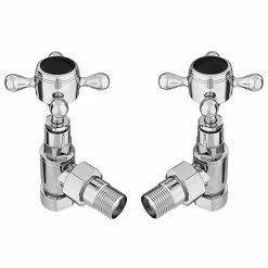 Ashford Black Angled Traditional Radiator Valves