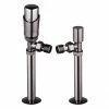 Modern Black Nickel Angled Thermostatic Radiator Valves + Sleeving Kit