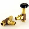 Old School Radiator Valves - Black/Brass