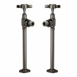 Chatsworth Black Nickel Angled Traditional Radiator Valves