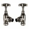 Art Deco Black Nickel Traditional Angled Radiator Valves