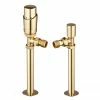Modern Brass Angled Thermostatic Radiator Valves + Sleeving Kit