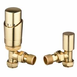 Modern Brass Angled Thermostatic Radiator Valves
