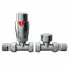 Monza Modern Chrome Straight Thermostatic Radiator Valves - Energy Saving