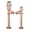 Modern Copper Angled Thermostatic Radiator Valves + Sleeving Kit