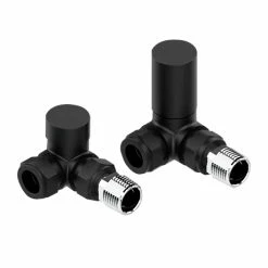 Matt Black Round Corner Radiator Valves