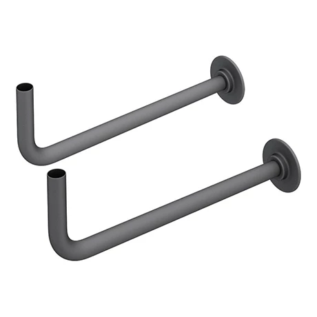 Arezzo Curved Angled Anthracite Grey 15mm Pipe Kit for Radiator Valves