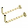 Arezzo Curved Angled Brushed Brass 15mm Pipe Kit for Radiator Valves