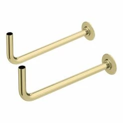 Arezzo Curved Angled Brushed Brass 15mm Pipe Kit for Radiator Valves