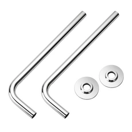 Arezzo Curved Angled Chrome 15mm Pipe Kit for Radiator Valves - Image 2