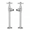 Chatsworth Chrome Angled Traditional Radiator Valves (Black Indice)