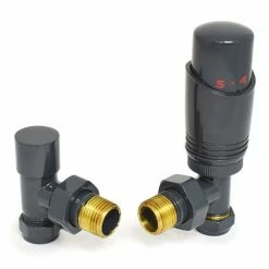 Delta Angled TRV Anthracite Thermostatic Radiator Valves