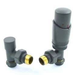 Delta Angled TRV Gunboat Grey Thermostatic Radiator Valves