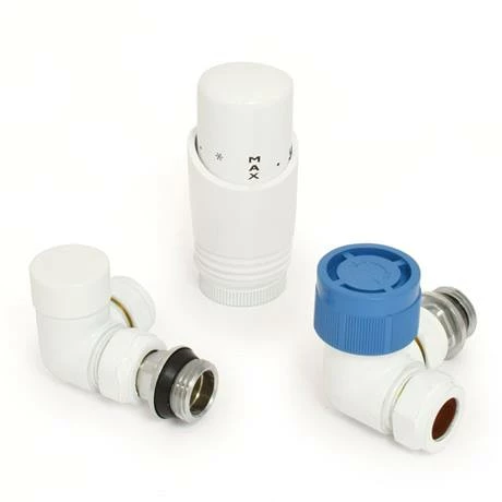 Monza Corner TRV White Thermostatic Radiator Valves - Energy Saving - Image 3