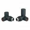 Arezzo Anthracite Round Corner Radiator Valves