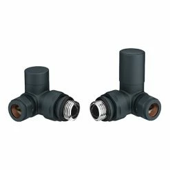 Arezzo Anthracite Round Corner Radiator Valves