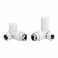 Arezzo White Round Corner Radiator Valves