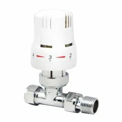 Eden 15mm Straight Thermostatic Radiator Valve - White - 315020