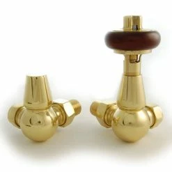 Faringdon Corner TRV Thermostatic Radiator Valves - Polished Brass