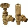 Gosport Traditional Daisy Wheel Angled Radiator Valves - Brass