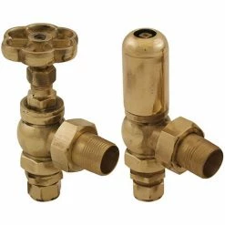 Gosport Traditional Daisy Wheel Angled Radiator Valves - Brass